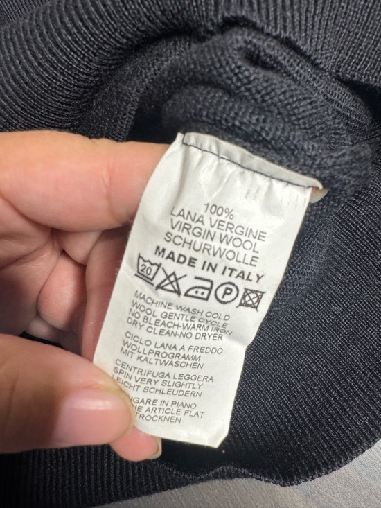 Gran Sasso for Mark Shale Italy Black 100% Virgin Wool Polo Sweater - Picture 6 of 9